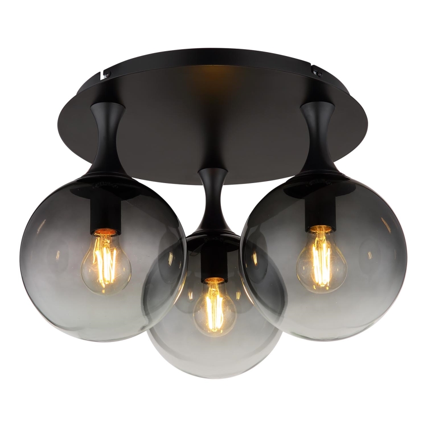 Globo - Πλαφονιέρα οροφής 3xE27/10W/230V διάμετρος 46 cm μαύρο