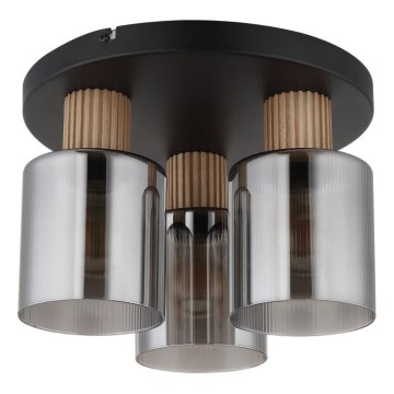 Globo - Πλαφονιέρα οροφής 3xE27/25W/230V μαύρο διάμετρος 30 cm