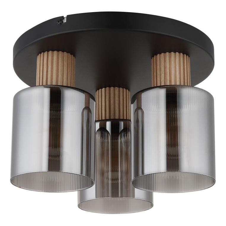 Globo - Πλαφονιέρα οροφής 3xE27/25W/230V μαύρο διάμετρος 30 cm