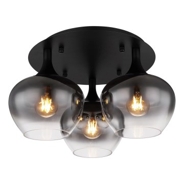 Globo - Πλαφονιέρα οροφής 3xE27/40W/230V διάμετρος 45 cm μαύρο