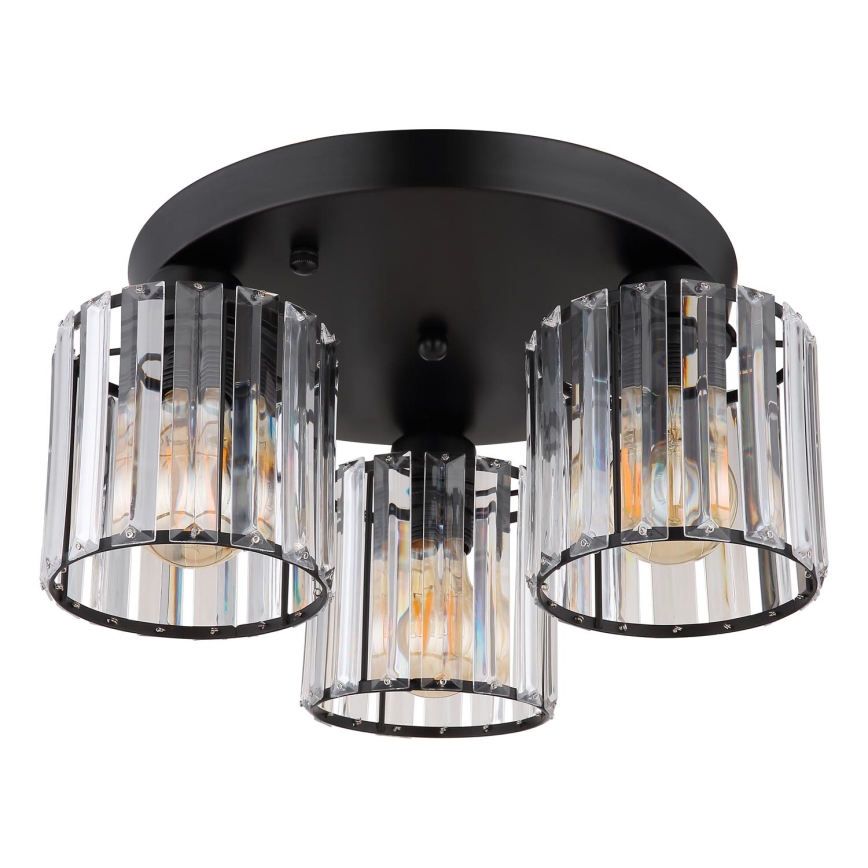 Globo - Πλαφονιέρα οροφής 3xE27/60W/230V διάμετρος 35 cm μαύρο