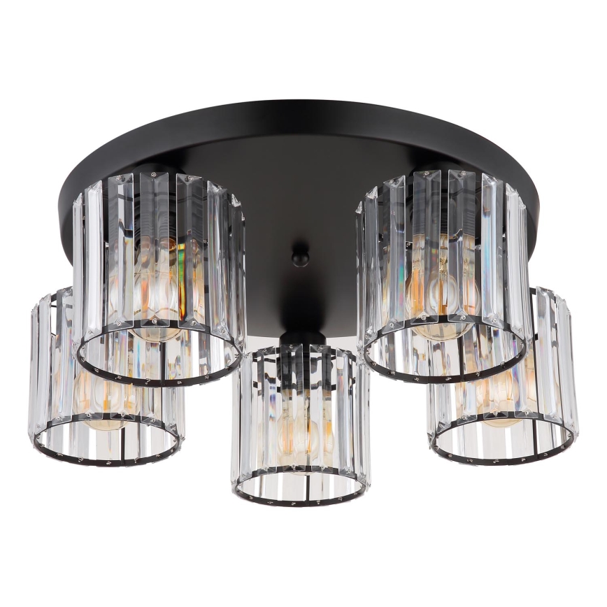 Globo - Πλαφονιέρα οροφής 5xE27/60W/230V διάμετρος 46,5 cm μαύρο