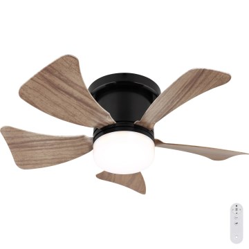 Globo - Ρυθμιζόμενος ανεμιστήρας οροφής LED 10W/230V 3000-6500K καφέ + τηλεχειριστήριο