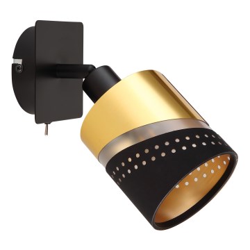Globo - Σποτ τοίχου 1xE14/25W/230V μαύρο/χρυσό