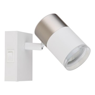 Globo - Σποτ τοίχου 1xGU10/25W/230V λευκό/ματ χρώμιο