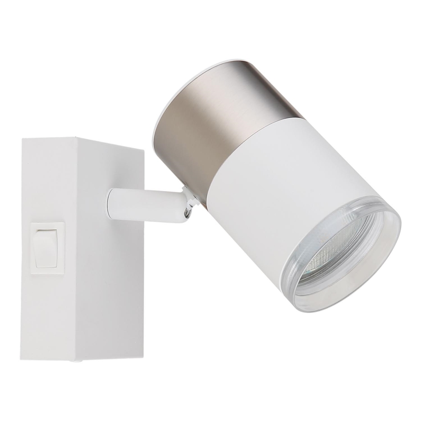 Globo - Σποτ τοίχου 1xGU10/25W/230V λευκό/ματ χρώμιο