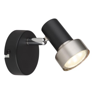 Globo - Σποτ τοίχου 1xGU10/25W/230V μαύρο/ασημί