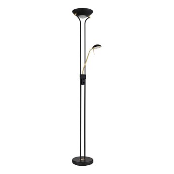 Globo - Φωτιστικό δαπέδου LED Dimmable LED/20W/230V + LED/5,5W 3000K μαύρο/χρυσό