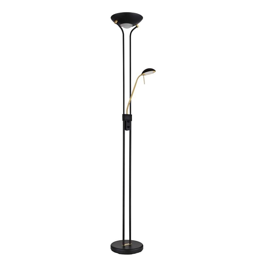 Globo - Φωτιστικό δαπέδου LED Dimmable LED/20W/230V + LED/5,5W 3000K μαύρο/χρυσό