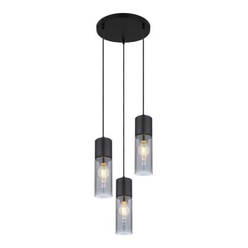 Globo - Φωτιστικό οροφής με καλώδιο 3xE27/25W/230V διάμ. 30 εκ. μαύρο