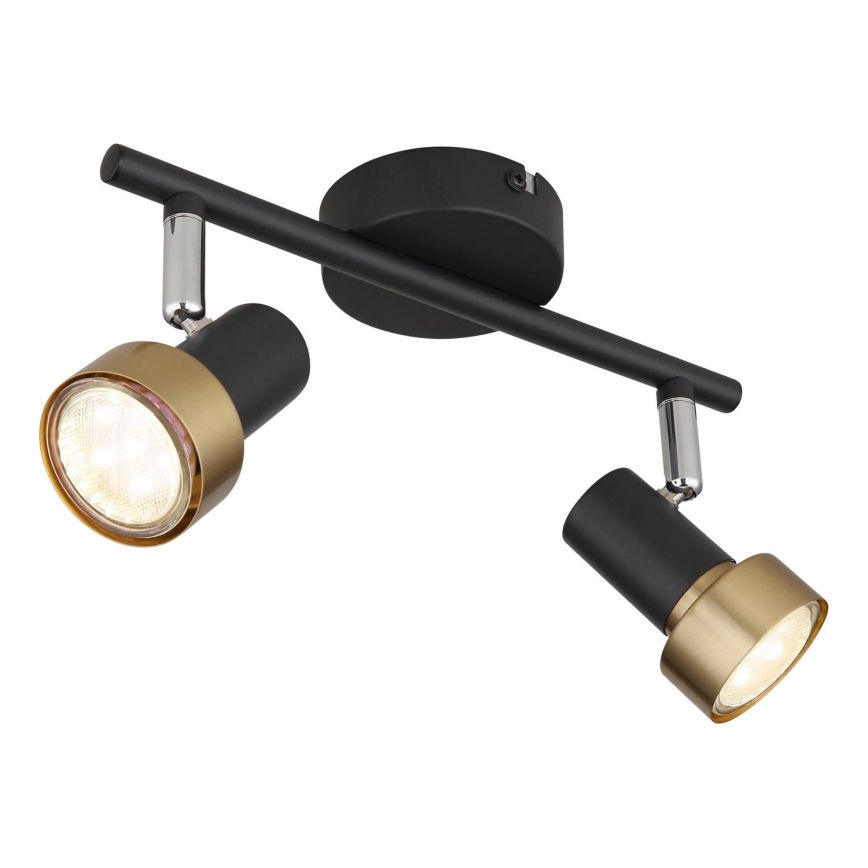 Globo - Φωτιστικό σποτ  2xGU10/25W/230V μαύρο/χρυσό