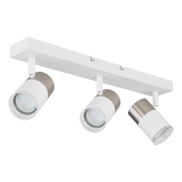 Globo - Φωτιστικό σποτ 3xGU10/25W/230V λευκό/ματ χρώμιο