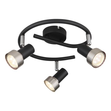Globo - Φωτιστικό σποτ  3xGU10/25W/230V μαύρο/ασημί