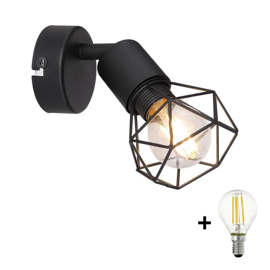Globo - Φωτιστικό σποτ τοίχου LED 1xE14/6W/230V μαύρο