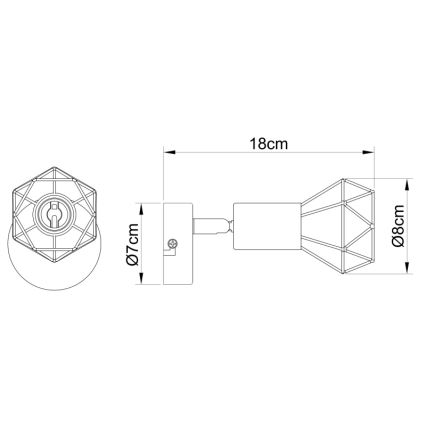 Globo - Φωτιστικό σποτ τοίχου LED 1xE14/6W/230V μαύρο