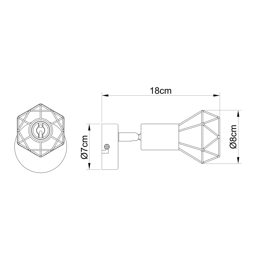 Globo - Φωτιστικό σποτ τοίχου LED 1xE14/6W/230V μαύρο