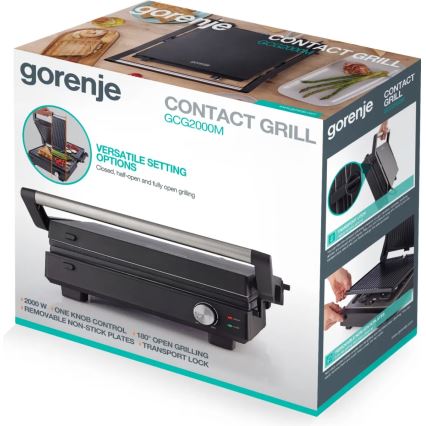GORENJE GCG2000M - Γκριλ επαφής 1800W/230V μαύρο