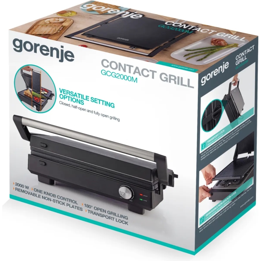 GORENJE GCG2000M - Γκριλ επαφής 1800W/230V μαύρο