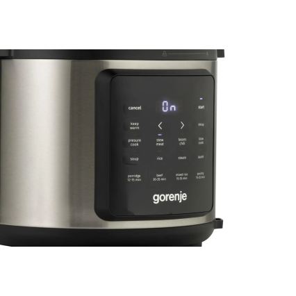 GORENJE GMC6SBK - Πολυλειτουργική ηλεκτρική κατσαρόλα 6 L 8 σε 1 1000W/230V ανοξείδωτη
