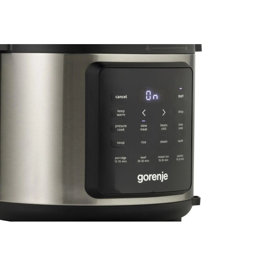 GORENJE GMC6SBK - Πολυλειτουργική ηλεκτρική κατσαρόλα 6 L 8 σε 1 1000W/230V ανοξείδωτη