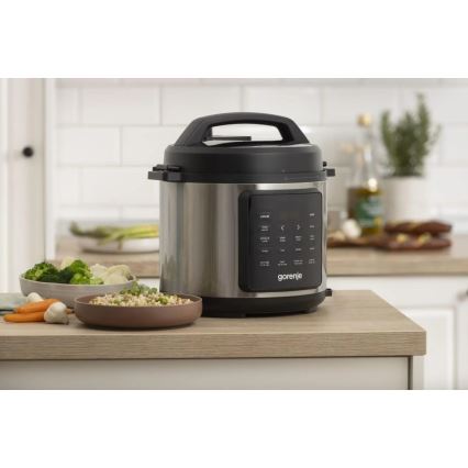 GORENJE GMC6SBK - Πολυλειτουργική ηλεκτρική κατσαρόλα 6 L 8 σε 1 1000W/230V ανοξείδωτη