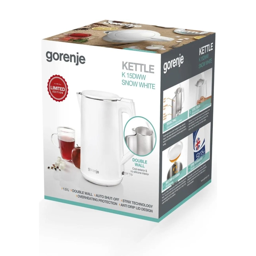 GORENJE K15DWW - Ηλεκτρικός βραστήρας 1,5 l 2200W/230V λευκός
