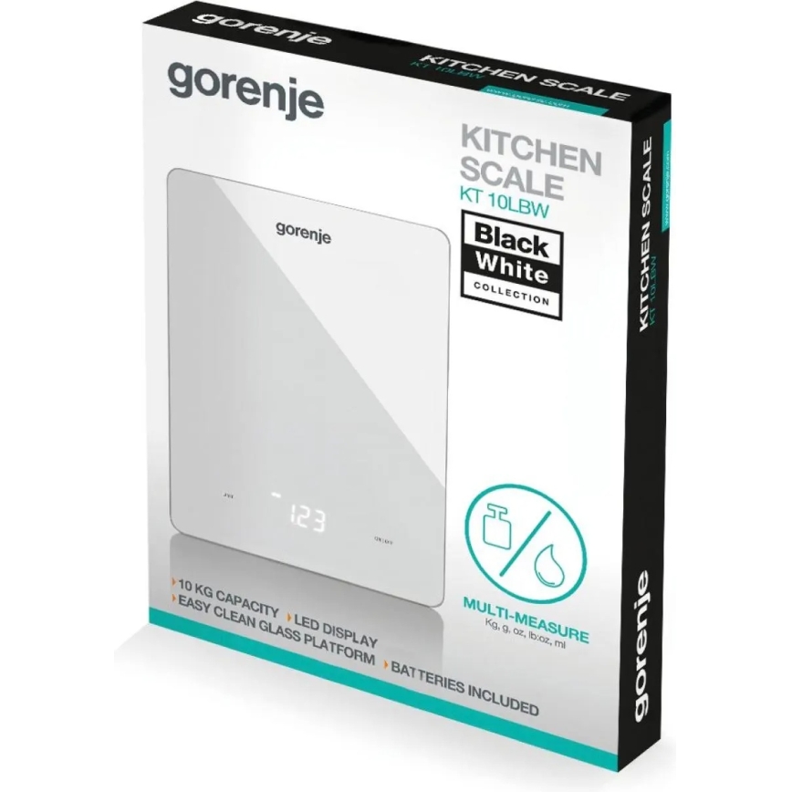 GORENJE KT10LBW - Ψηφιακή ζυγαριά κουζίνας 3xAAA λευκή