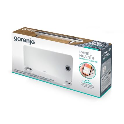 GORENJE OPTIHEAT 2000EWP - Έξυπνος ηλεκτρικός θερμαντήρας/κονβέκτορας 2000W IP44 Wi-Fi λευκός