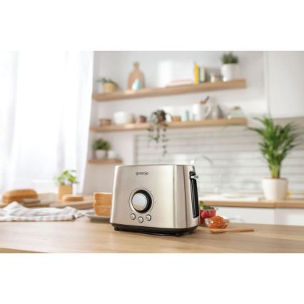 GORENJE T1000E - Φρυγανιέρα για 2 φέτες με σχάρα ζεστάματος 1000W/230V, ανοξείδωτη