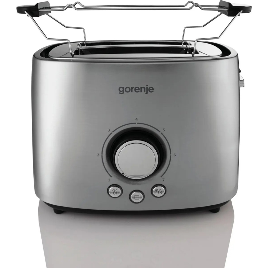 GORENJE T1000E - Φρυγανιέρα για 2 φέτες με σχάρα ζεστάματος 1000W/230V, ανοξείδωτη