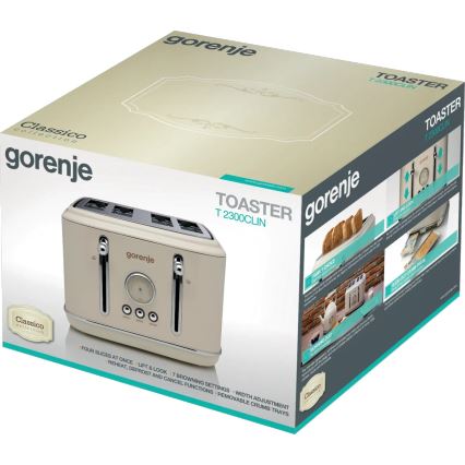 GORENJE T2300CLIN - Φρυγανιέρα με 4 θέσεις 1150W/230V μπεζ