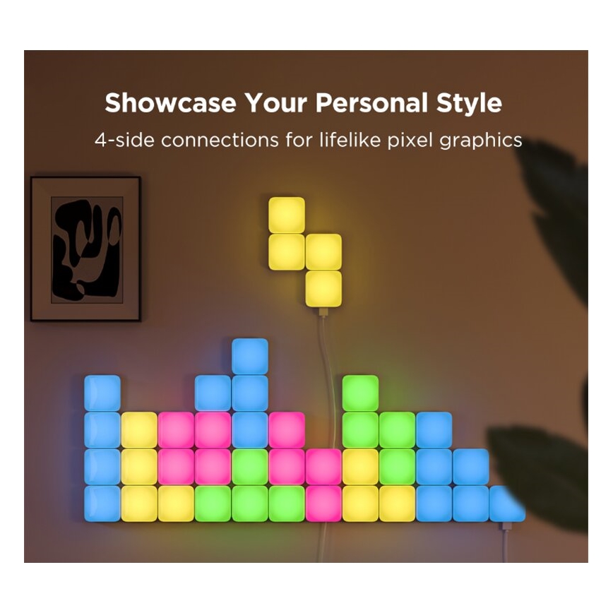 Govee - 10x Έξυπνο μίνι πάνελ RGBIC Wi-Fi