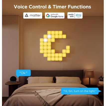 Govee - 10x Έξυπνο μίνι πάνελ RGBIC Wi-Fi