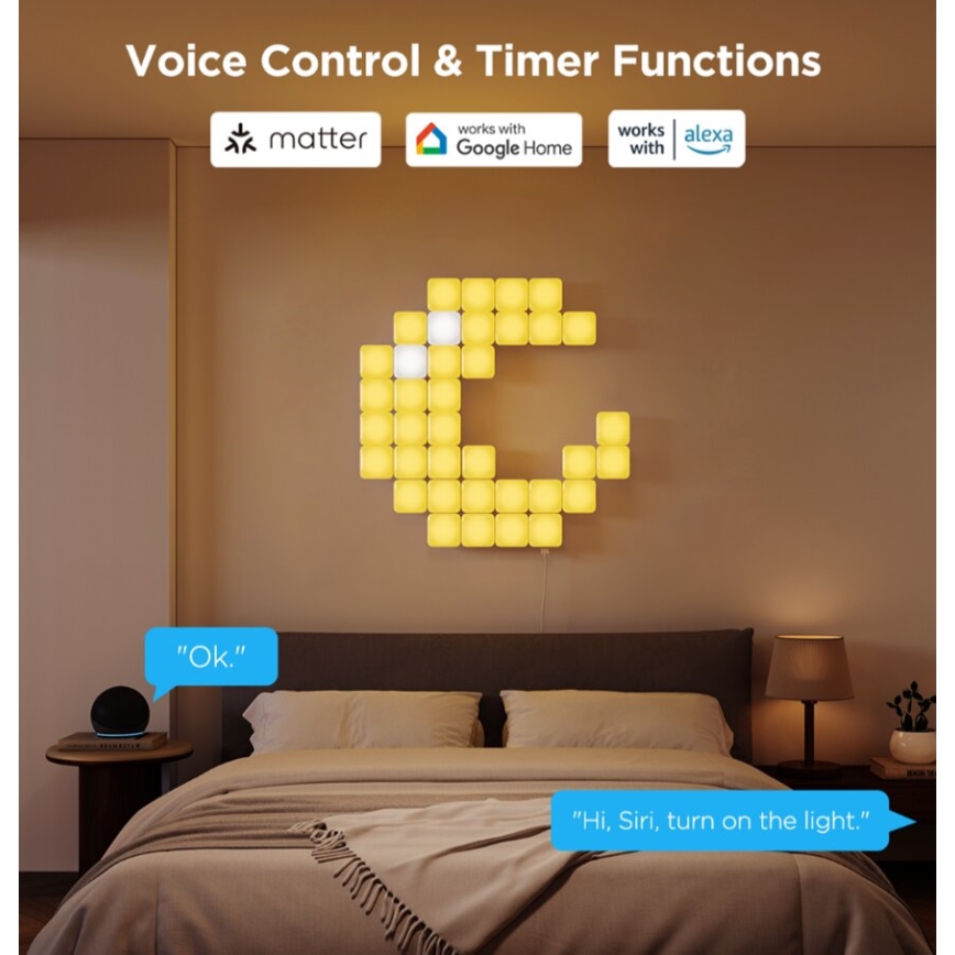 Govee - 10x Έξυπνο μίνι πάνελ RGBIC Wi-Fi