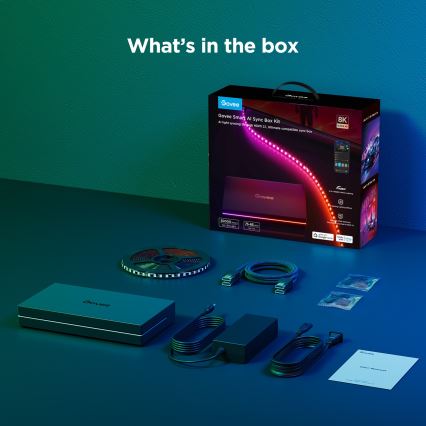 Govee - AI Sync Box 2 Πίσω φωτισμός LED RGBICW για τηλεοράσεις Smart TV 55-65 Wi-Fi