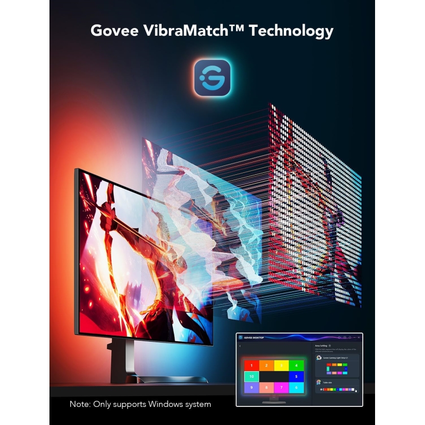 Govee - Dreamview G1 Smart LED RGBIC Φωτισμός οθόνης 27-34» Wi-Fi