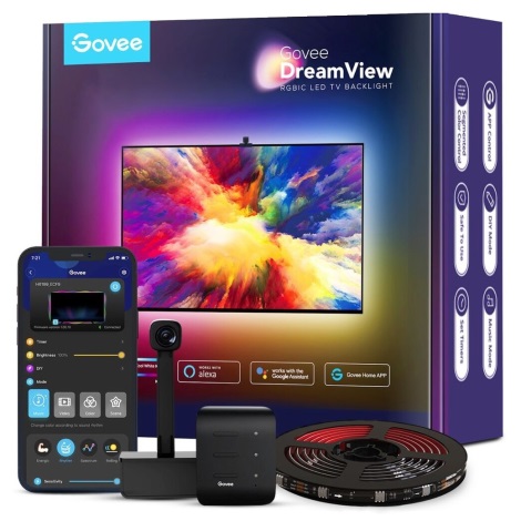 Govee - DreamView Οπίσθιος φωτισμός για TV 55-65" SMART LED RGBIC Wi-Fi