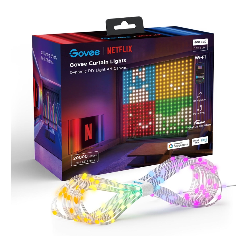 Govee - LED RGB Dimming Εξωτερικού χώρου διακοσμητικά λαμπάκια LED/15W/230V IP65 Wi-Fi