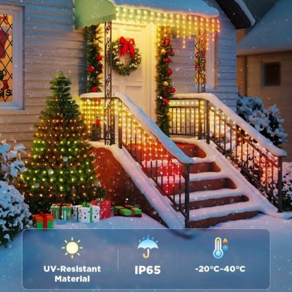 Govee - LED RGBIC Λαμπάκια εξωτερικού χώρου Smart icicles 10m Wi-Fi Matter IP65