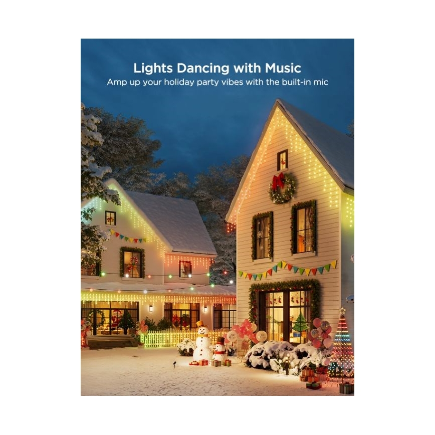 Govee - LED RGBIC Λαμπάκια εξωτερικού χώρου Smart icicles 10m Wi-Fi Matter IP65