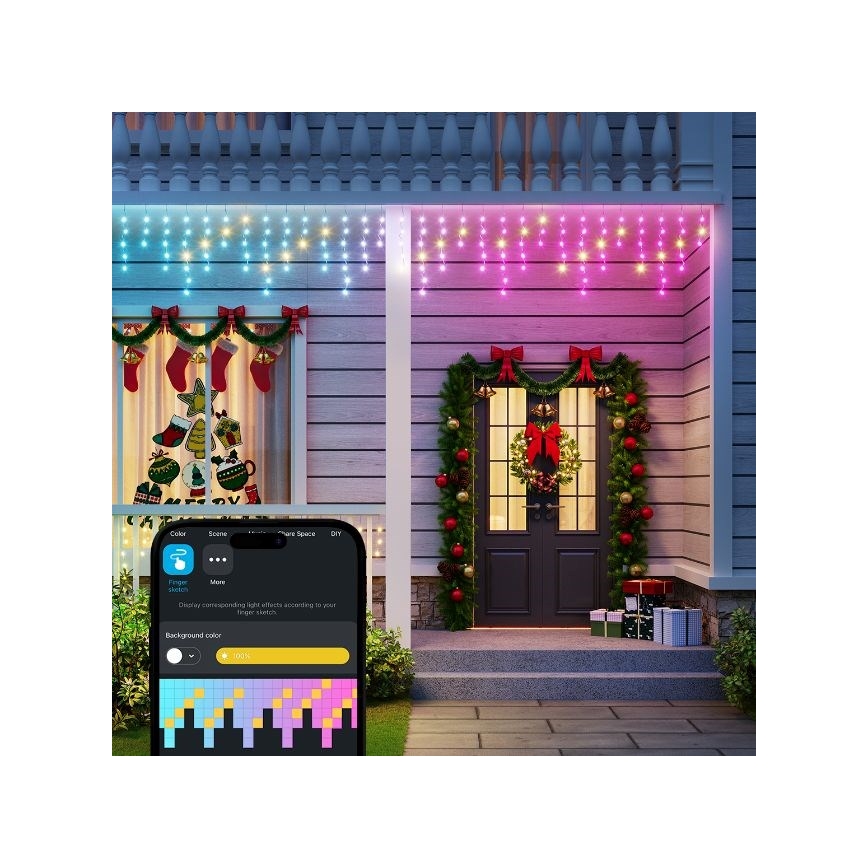 Govee - LED RGBIC Λαμπάκια εξωτερικού χώρου Smart icicles 10m Wi-Fi Matter IP65