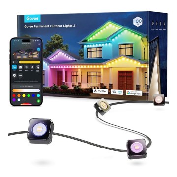 Govee - LED RGBIC φωτιστικά τύπου downlight 30m Wi-Fi Matter IP67