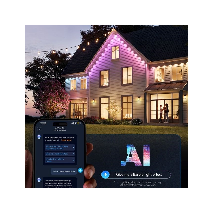 Govee - LED RGBIC φωτιστικά τύπου downlight 30m Wi-Fi Matter IP67