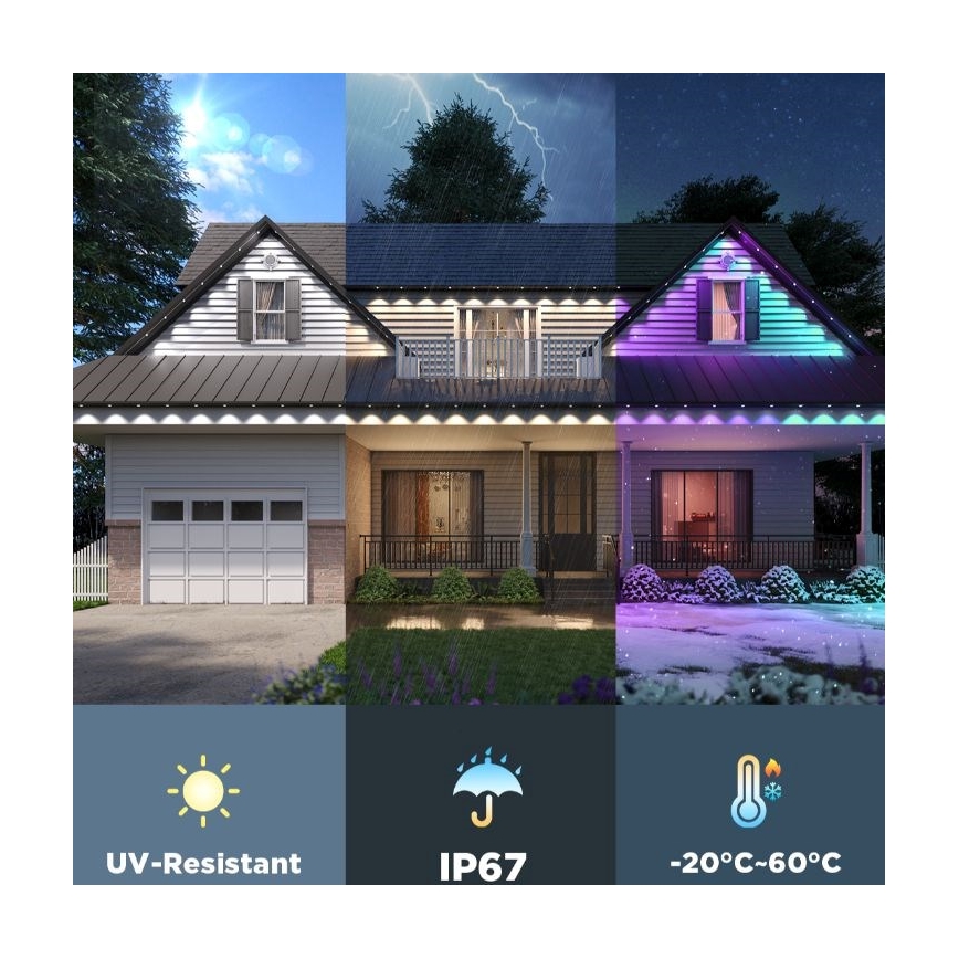 Govee - LED RGBIC φωτιστικά τύπου downlight 30m Wi-Fi Matter IP67