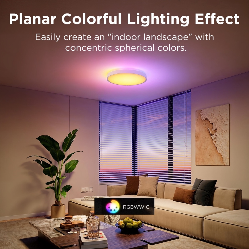 Govee - LED RGBIC Φωτιστικό οροφής dimming LED/49W/230V 2700-6500K Wi-Fi διάμετρος 38 cm