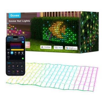 Govee - LED RGBIC Εξωτερικό φωτεινό πλέγμα 143x85cm Wi-Fi Matter IP65