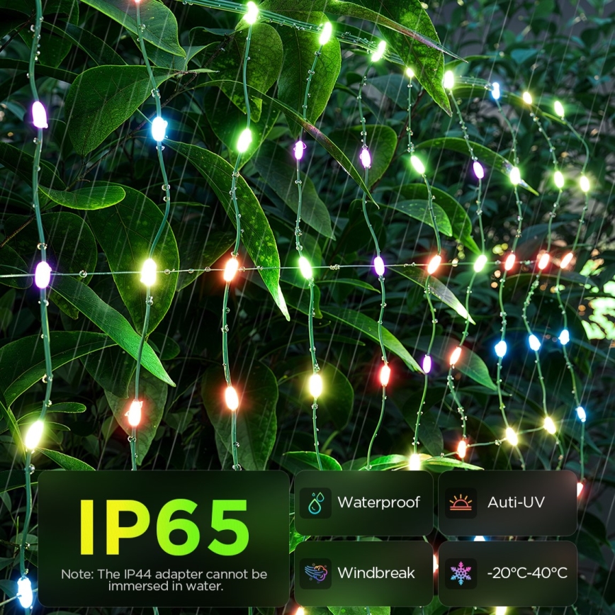 Govee - LED RGBIC Εξωτερικό φωτεινό δίχτυ 143x85cm Wi-Fi Matter IP65
