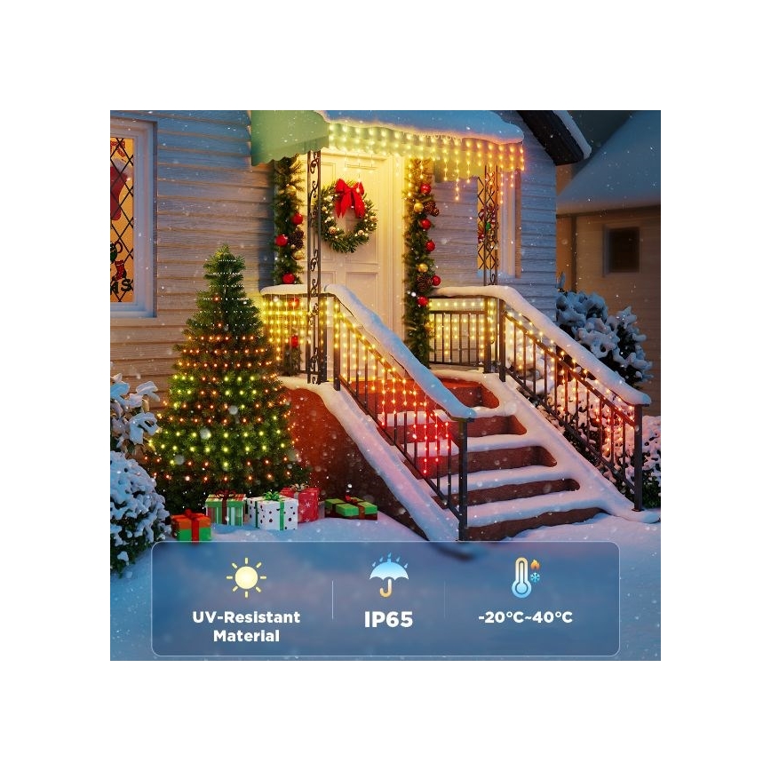 Govee - LED RGBIC Λαμπάκια εξωτερικού χώρου Smart icicles 10m Wi-Fi Matter IP65