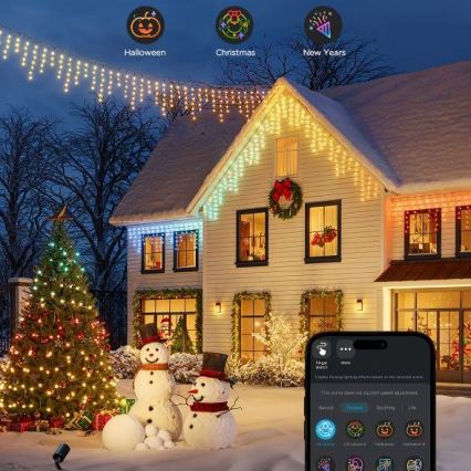 Govee - LED RGBIC Λαμπάκια εξωτερικού χώρου Smart icicles 10m Wi-Fi Matter IP65
