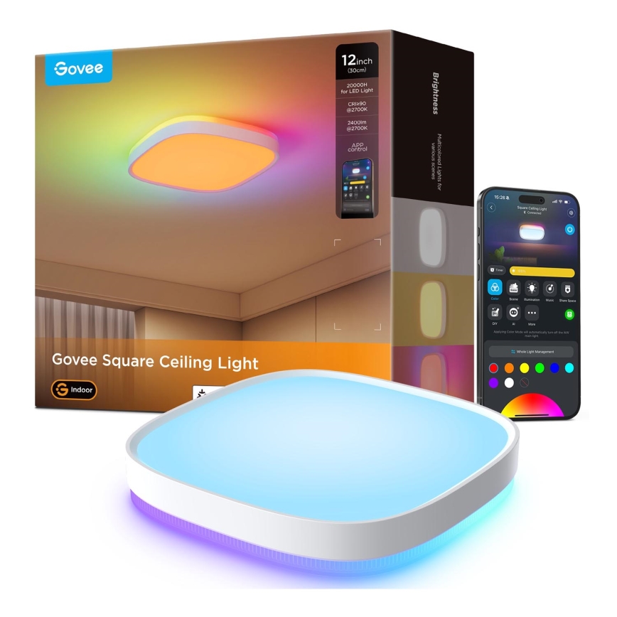 Govee - LED RGBIC Φωτιστικό οροφής dimming LED/24W/230V 2700-6500K Wi-Fi
